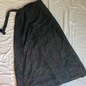 Vintage wrap midi skirt